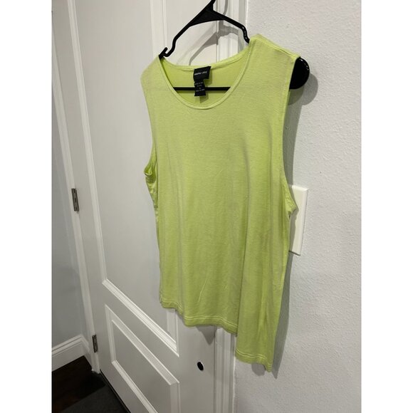 Morgan Cole Sleeveless Tank Top Lime Green Sz XL Crewneck Casual Essentials - Picture 3 of 9